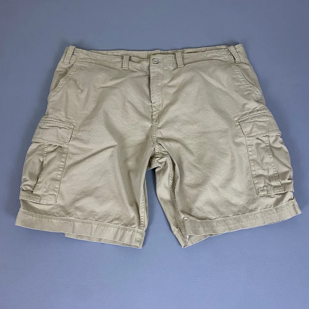 The Foundry Supply Co Cargo Shorts Men's Size 46 Big and Tall Khaki Tan Cotton
